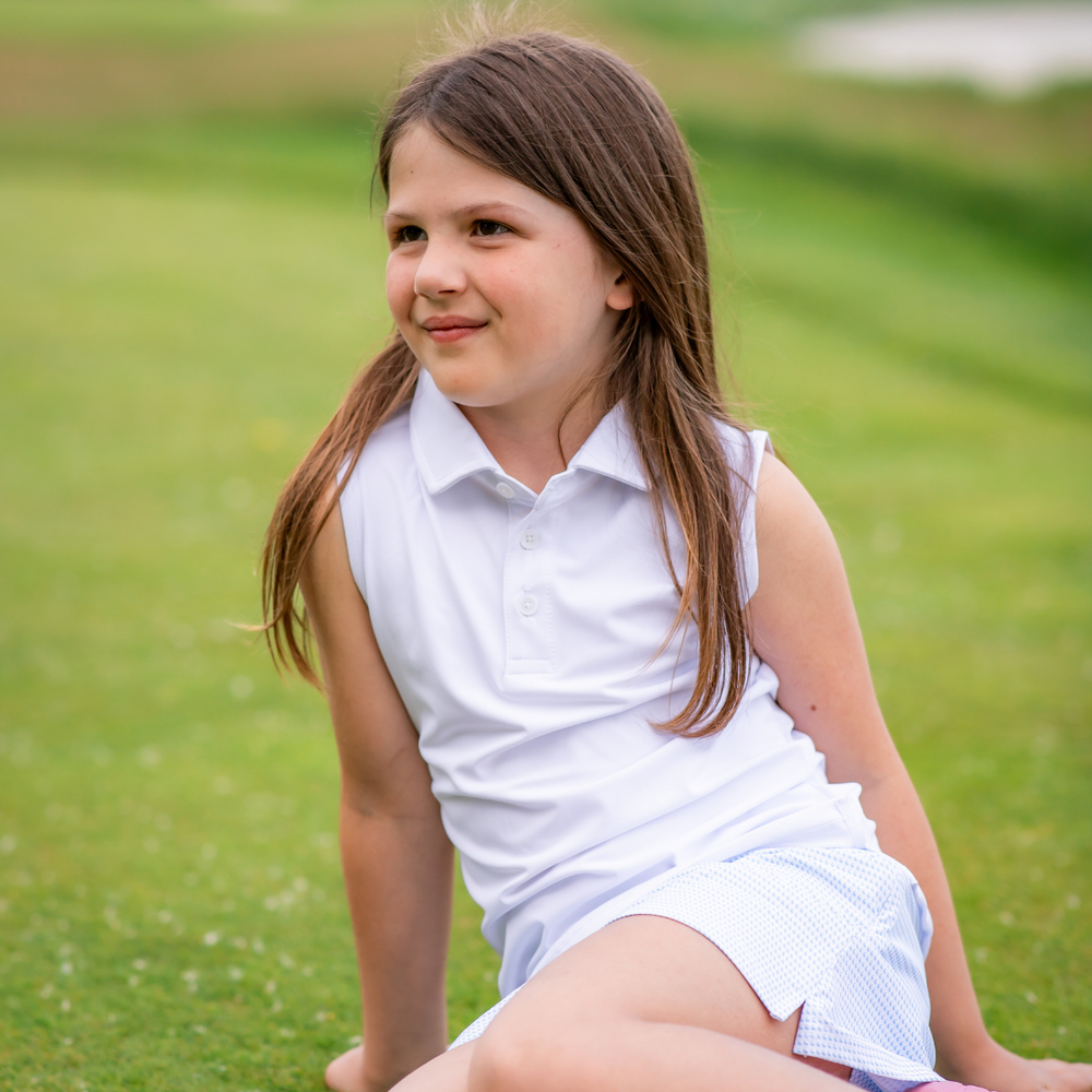 Solid: Classic White Polo Girls