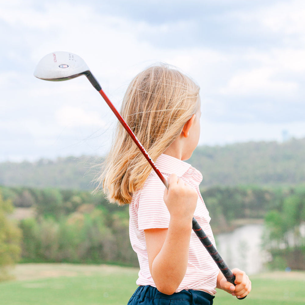 Fairway Stripes Girls: Pink Rosewood