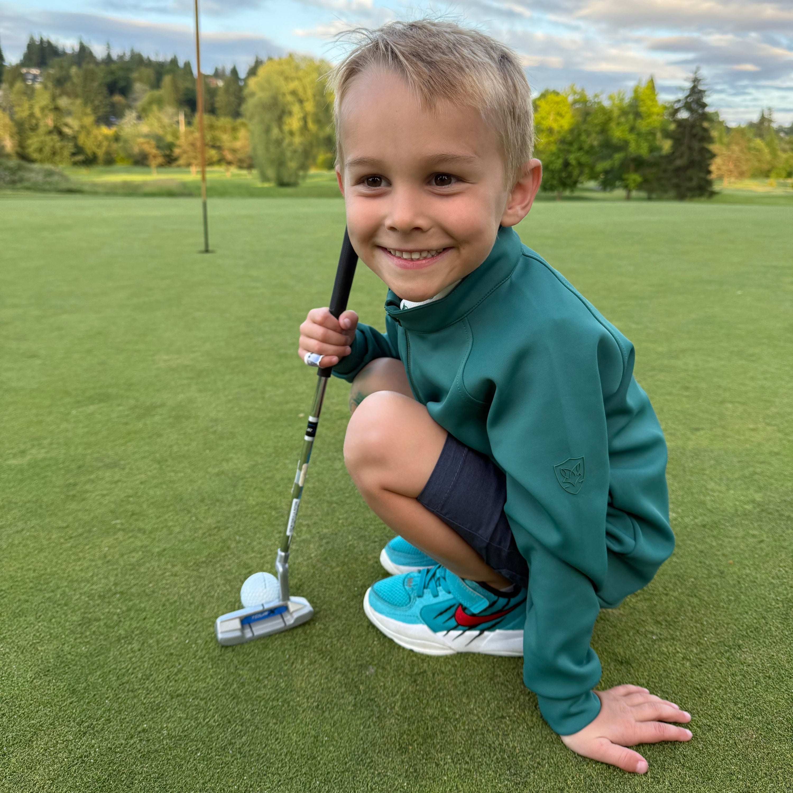 The Foxden Pullover: Fairway Green