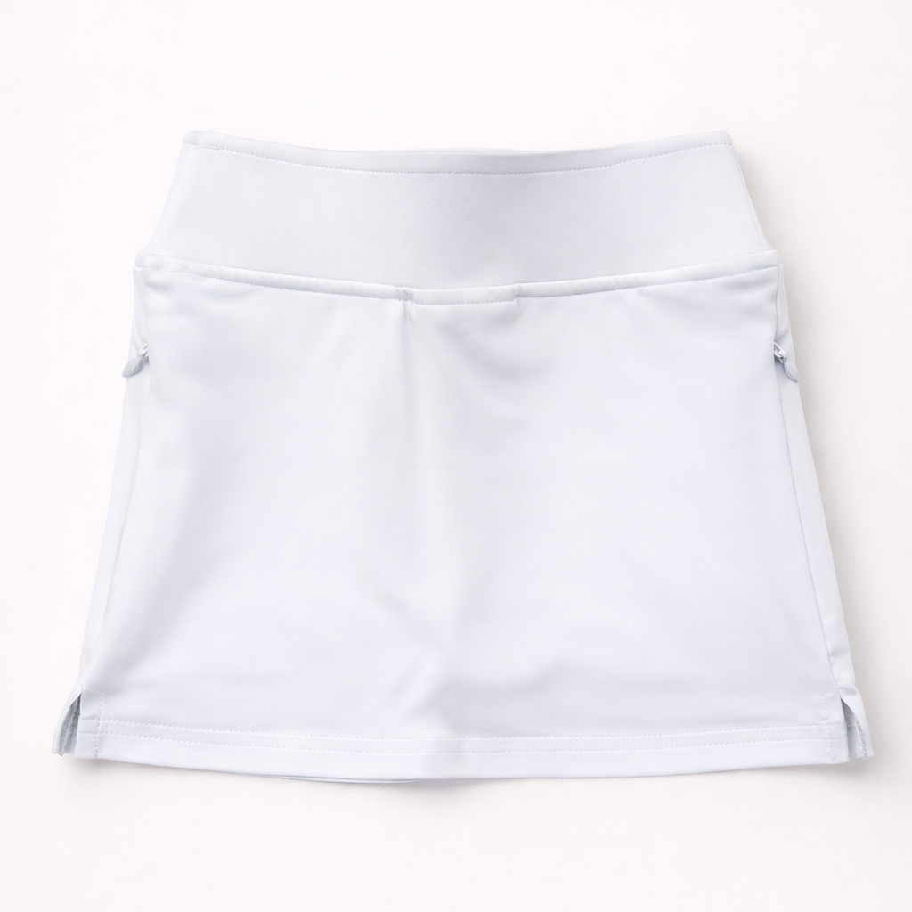 White athletic skirt on a white background