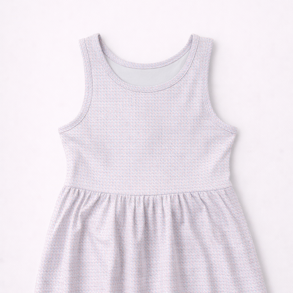The Country Club Playdress: Clubhouse Print Pink & Blue
